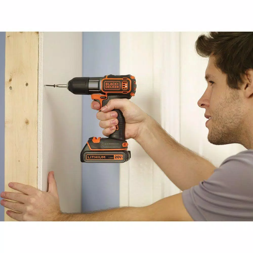 BLACK+DECKER 20V MAX Cordless Drill/Driver with Autosense Technology, 1.5 Ah Battery and Charger