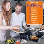 NutriChef 11-Piece Blue Diamond Ceramic Nonstick Aluminum Cookware Set thumbnail 7