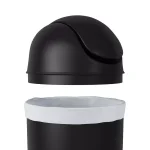 Umbra Grand 10.25 Gallon Plastic Waste Basket with Swing-Top Lid, Black thumbnail 3