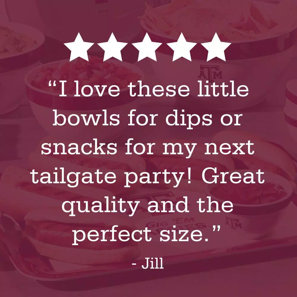 College Kitchen Collection Texas A&M Aggies 4-Piece Party Bowl Set, Maroon, 8 oz