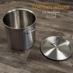 Gas One 32 Qt. Stainless Steel Stock Pot with Lid, Heavy-Duty 1.0 mm Thickness thumbnail 5