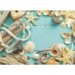 Unbranded MHF Home Sea Shell Blue Polypropylene Placemat Set, 4-Pack, 18 x 13 in. thumbnail 2