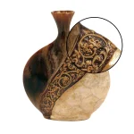 LITTON LANE 14 in. Mediterranean Ceramic and Capiz Shell Urn Vase - Brown and Gold thumbnail 4