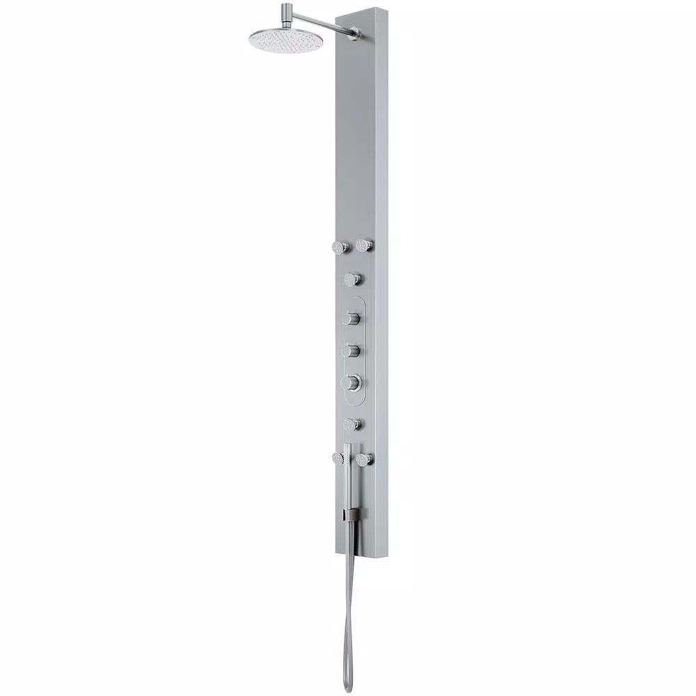 VIGO Dilana 66.875 in. Stainless Steel 6-Jet High Pressure Shower Panel System with Handheld Dual Shower