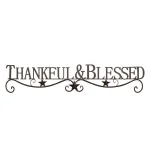 Lavish Home Thankful and Blessed Metal Cutout Wall Sign, Distressed Dark Brown thumbnail 1