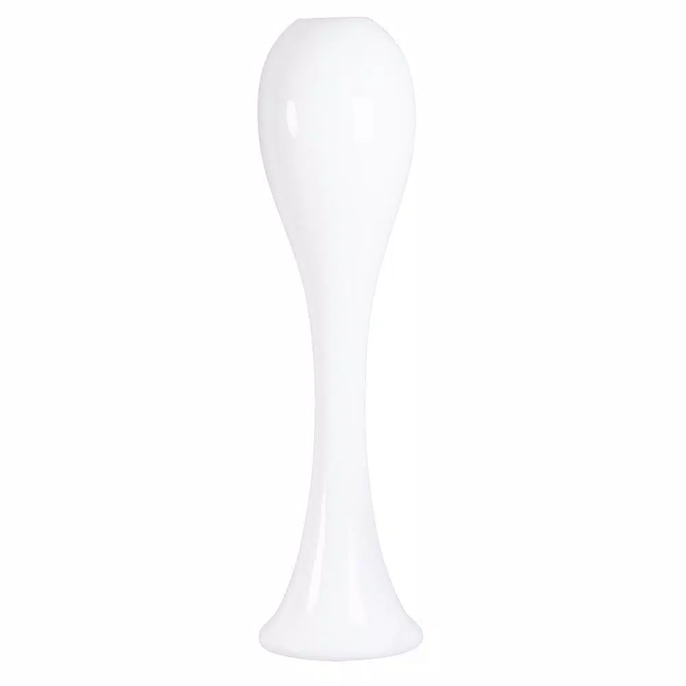 Uniquewise 39 in. White Modern Fiberglass Tall Floor Vase - Unique Oval Design