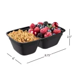 Classic Cuisine 10-Piece Portion Control Meal Prep Container Set, 2-Compartment Plastic Food Storage thumbnail 2