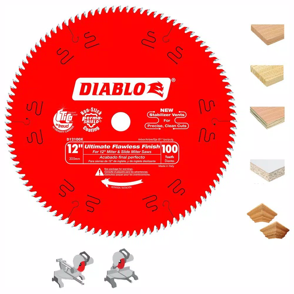 Diablo 12 in. 100-Teeth Ultimate Polished Finish Carbide Circular Saw Blade