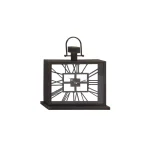 LITTON LANE 20 in. Black Iron and Clear Glass Horizontal Rectangular Table Clock thumbnail 2