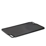 Basic Essentials 18 in. Cast Iron Rectangular Double Reversible Grill and Griddle, Pre-Seasoned Non-Stick thumbnail 3
