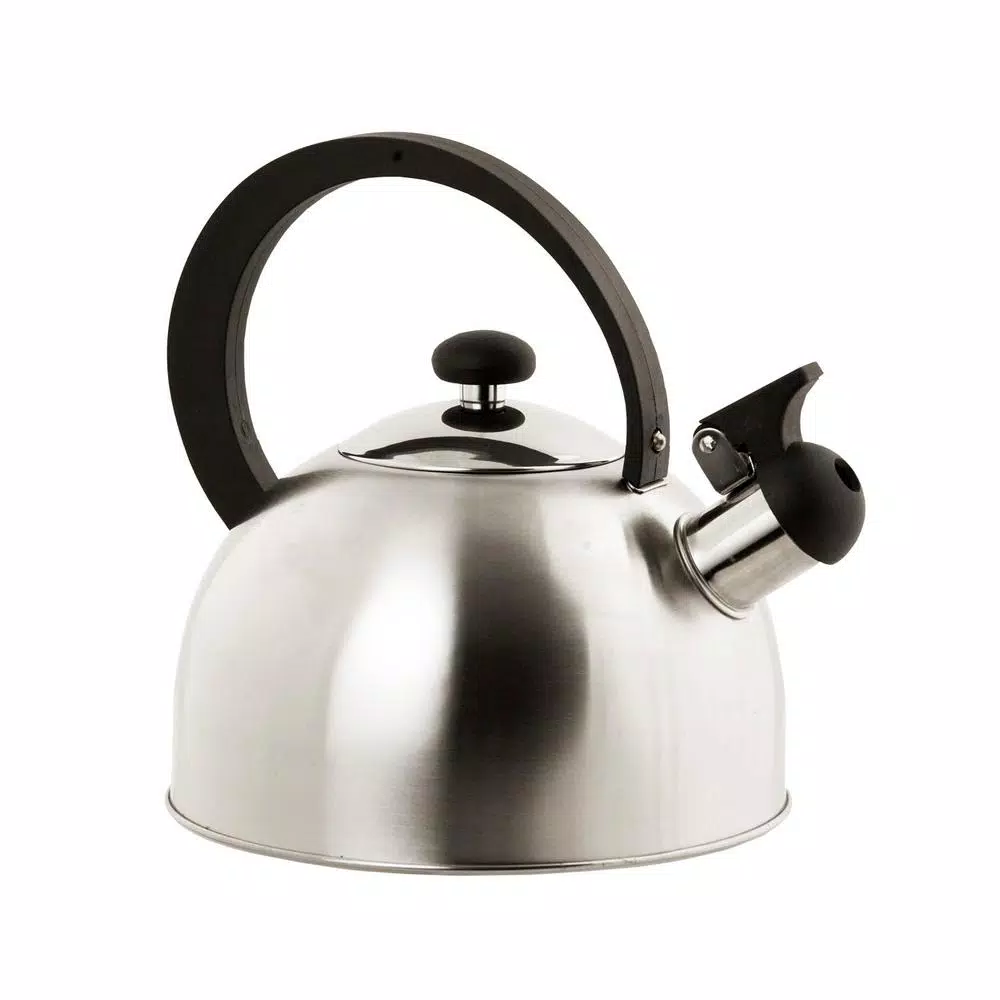 Home Basics 10.6-Cup Silver Stainless Steel Stovetop Tea Kettle with Whistle