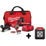 Milwaukee M12 FUEL 12V Brushless 3 in. Cordless Cut Off Saw Kit with M12 Rover Flood Light thumbnail 1