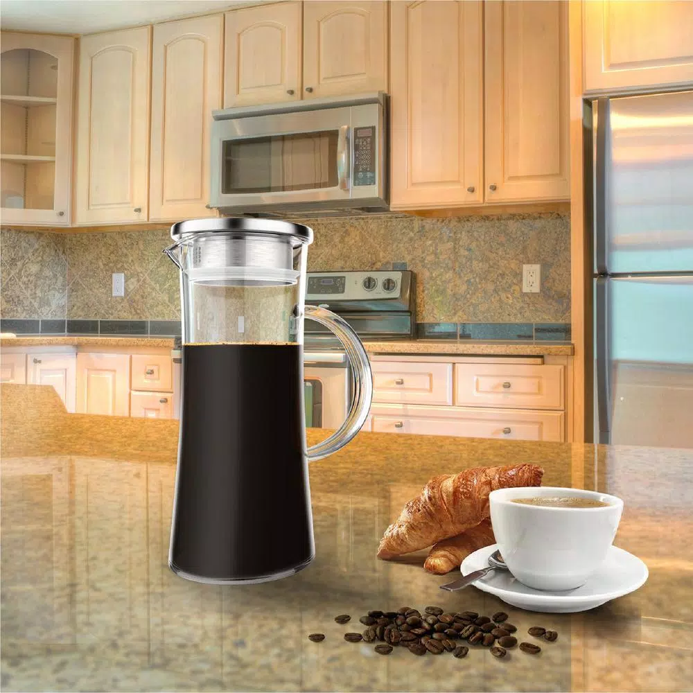 Classic Cuisine 50 oz. Borosilicate Glass Pitcher with Stainless Steel Filter Lid