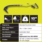 RYOBI ONE+ 18V Cordless String Trimmer and Edger with 1.3 Ah Battery and Charger thumbnail 7