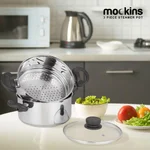 Mockins 3-Piece Stainless Steel Steamer Pot Set with 3 Qt. Saucepot and 2 Qt. Steamer Insert thumbnail 8