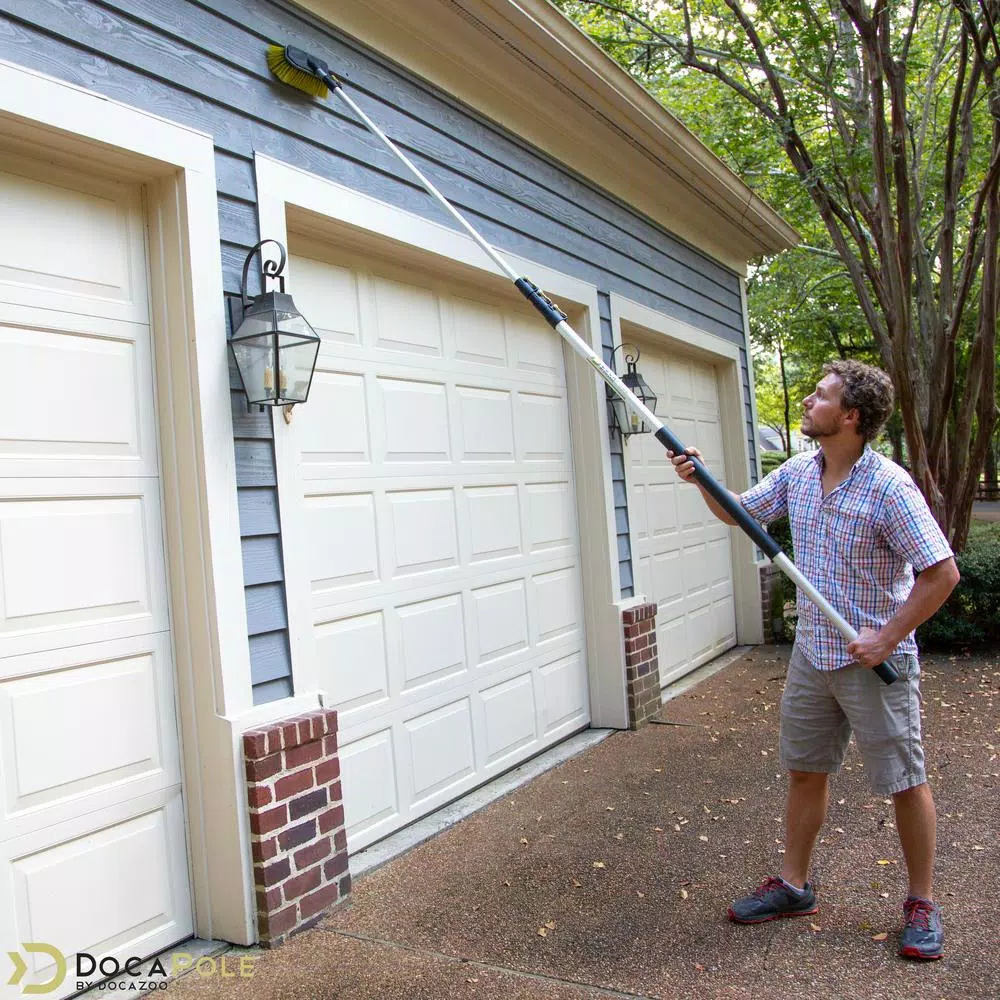 DocaPole Hard Bristle Scrub Brush Kit with 12 ft. Telescopic Extension Pole