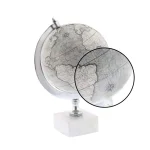 LITTON LANE 11 in. Modern Decorative White and Silver Globe with Stoneware Base thumbnail 3