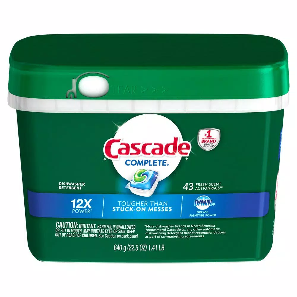 Cascade Complete ActionPacs Dishwasher Detergent with Dawn, Fresh Scent, 43-Count (6-Pack)