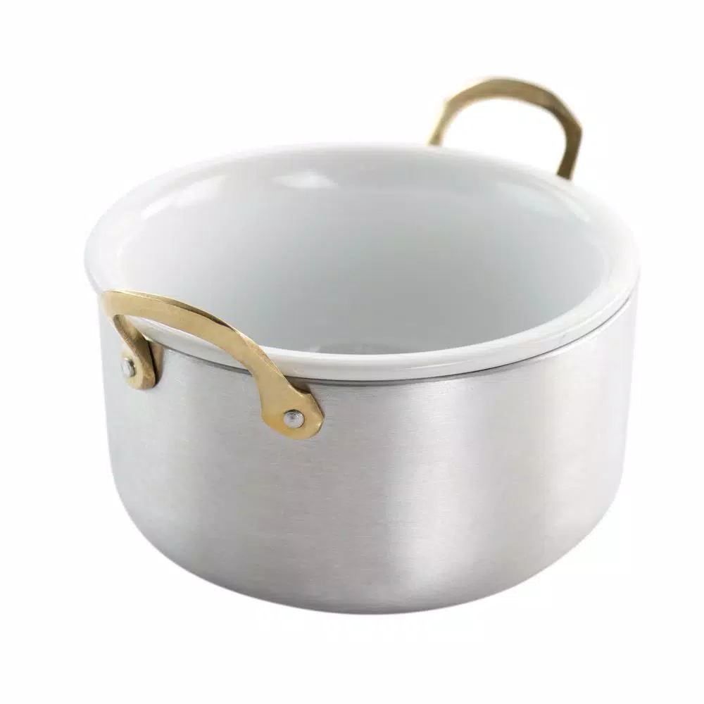 Gibson Home Noble Taste 0.81 qt. Round Stainless Steel Mini Dutch Oven with Ceramic Insert, Silver