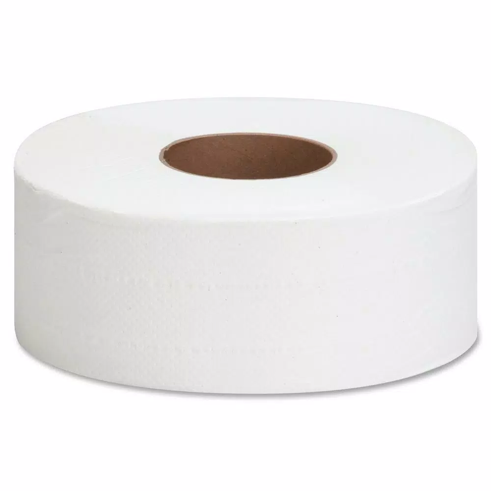 Genuine Joe Jumbo Roll Bath Tissue 2-Ply, Unscented, Recycled, 12 Rolls
