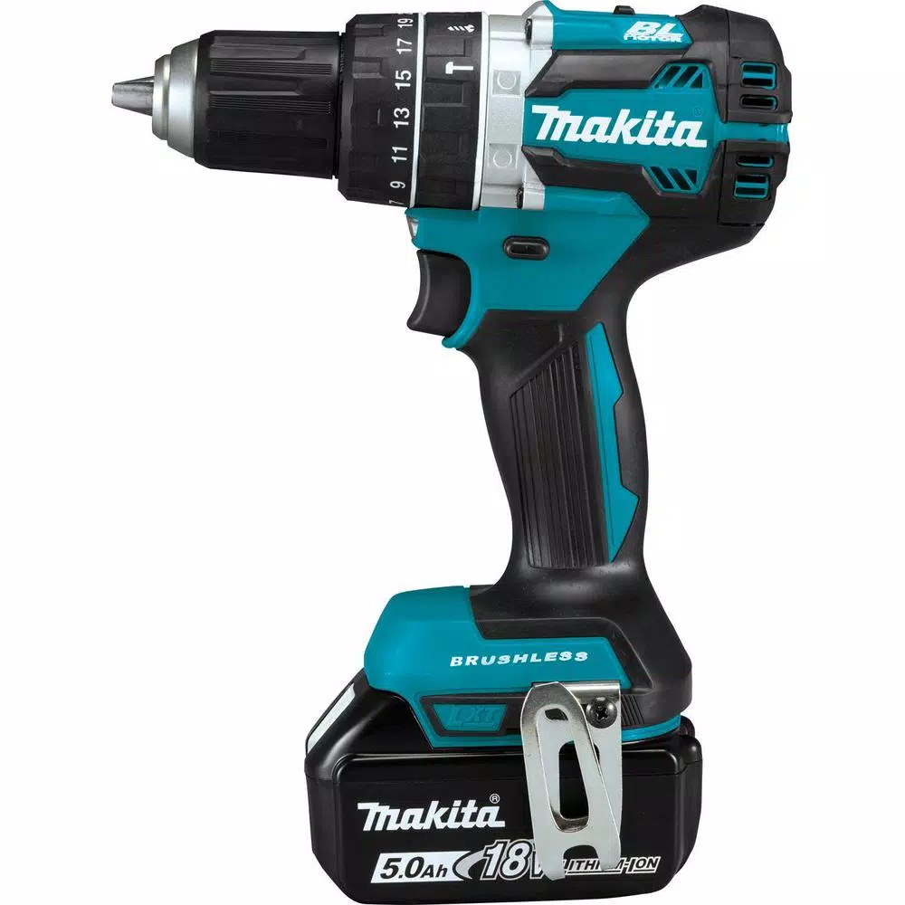 Makita 18V LXT Brushless 1/2 in. Hammer Driver-Drill Kit with 2 5.0 Ah Batteries and Charger