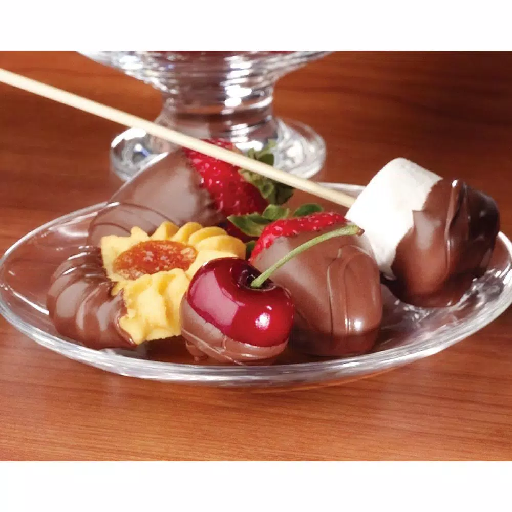 Nostalgia 3-Tier Chocolate Fountain with Auger-Style Flow, 8 oz. Capacity, Brown