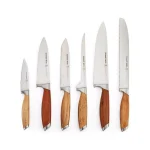 SCHMIDT BROS. Schmidt Brothers 7-Piece Bonded Teak Stainless Steel Knife Set with Acacia Midtown Magnetic Block thumbnail 2