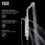 VIGO Mateo 59.5 in. Stainless Steel 6-Jet High Pressure Shower Panel System thumbnail 4