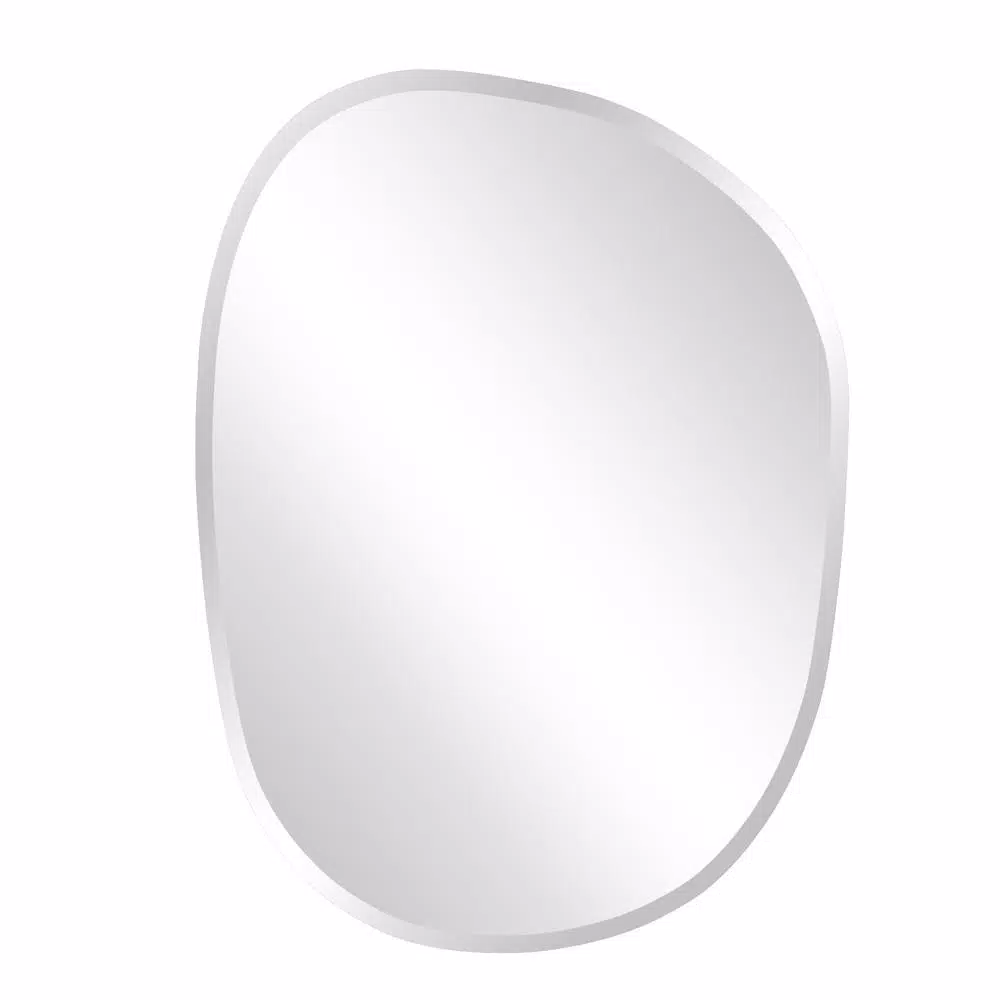 Unbranded Medium Oval Beveled Glass Frameless Accent Mirror, 18 in. x 24 in.