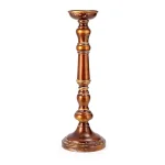 IMAX Rozzi Wooden Candle Holders Set of 5 - Rustic Multi-Colored Candlesticks thumbnail 4