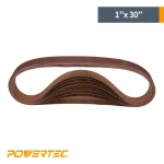 POWERTEC 1 in. x 30 in. Aluminum Oxide Sanding Belt Assortment, 24-Pack (60-400 Grit) thumbnail 3