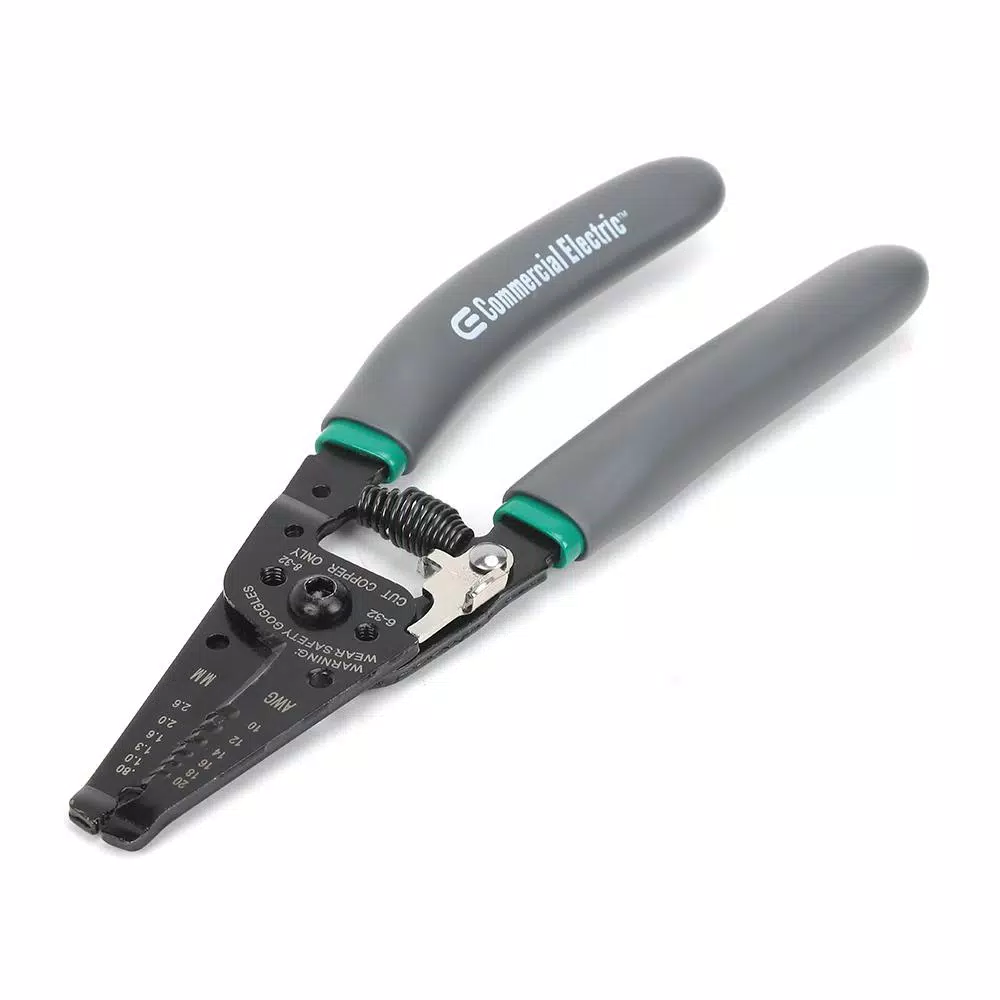 Commercial Electric 7 in. Wire Stripper and Cutter with Curved Handle