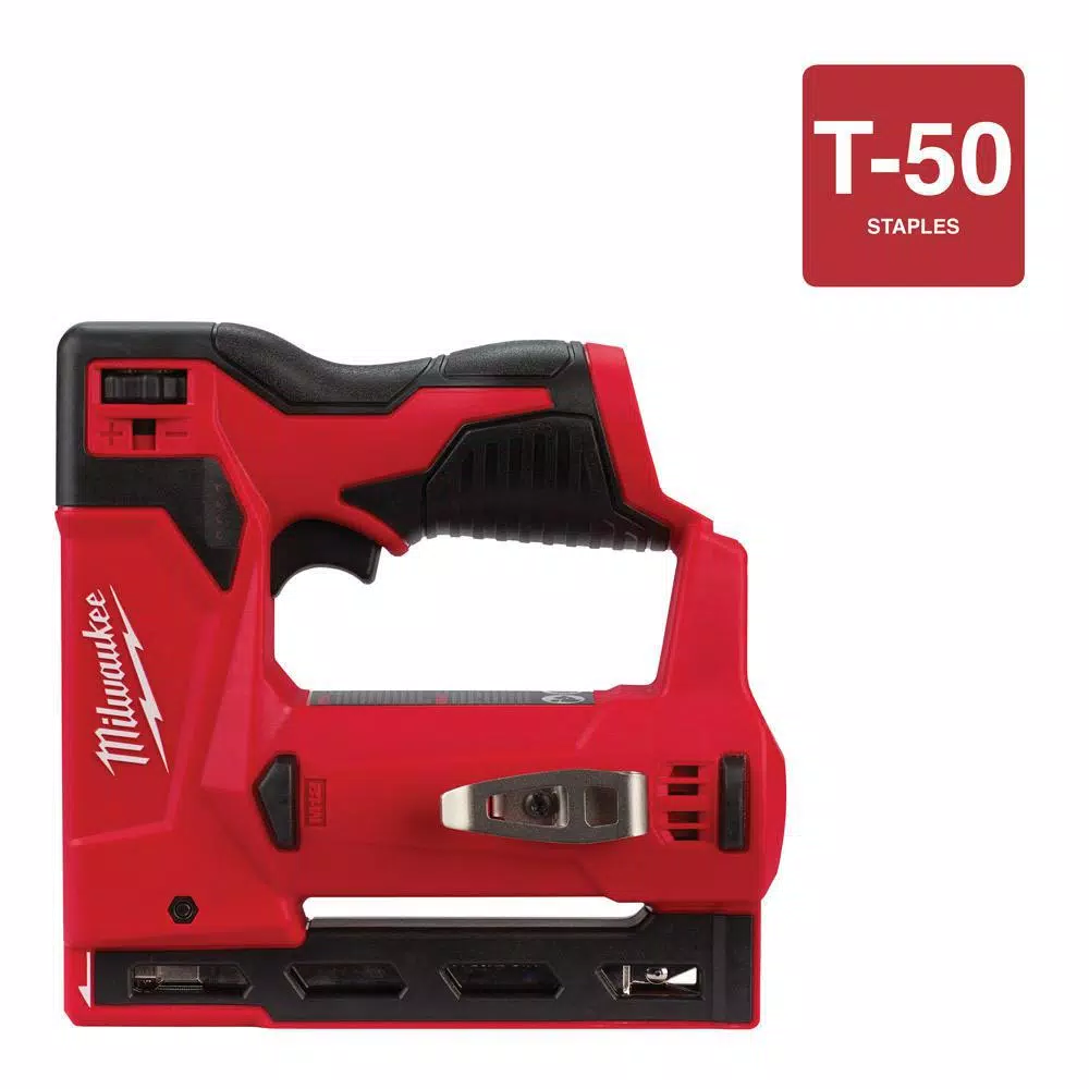 Milwaukee M12 12V Lithium-Ion Cordless 3/8 in. Crown Stapler with 4.0 Ah Battery