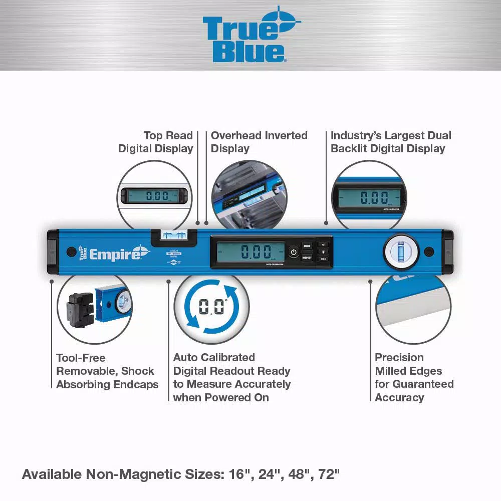 Empire True Blue 48 in. Digital Box Level with Protective Case