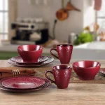 Lorren Home Trends Lorren Home 16-Piece Merlot Stoneware Dinnerware Set, Service for 4 thumbnail 5