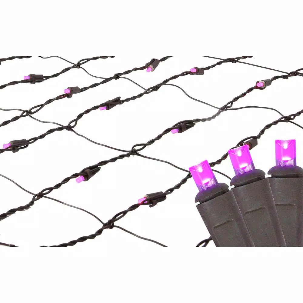 Northlight 2 ft. x 8 ft. Pink LED Net Style Christmas Tree Trunk Wrap Lights with Brown Wire