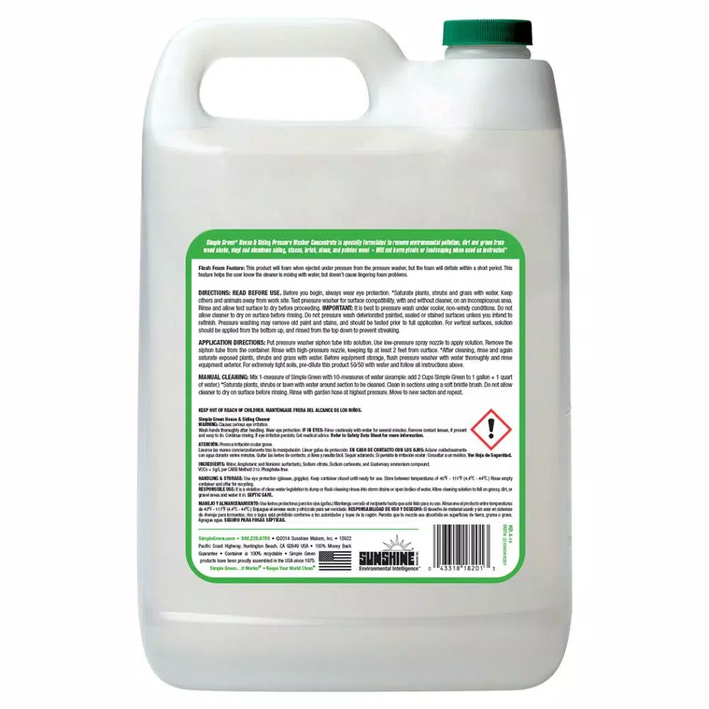 Simple Green House and Siding Cleaner Concentrate, 1 Gallon (4-Case Pack)