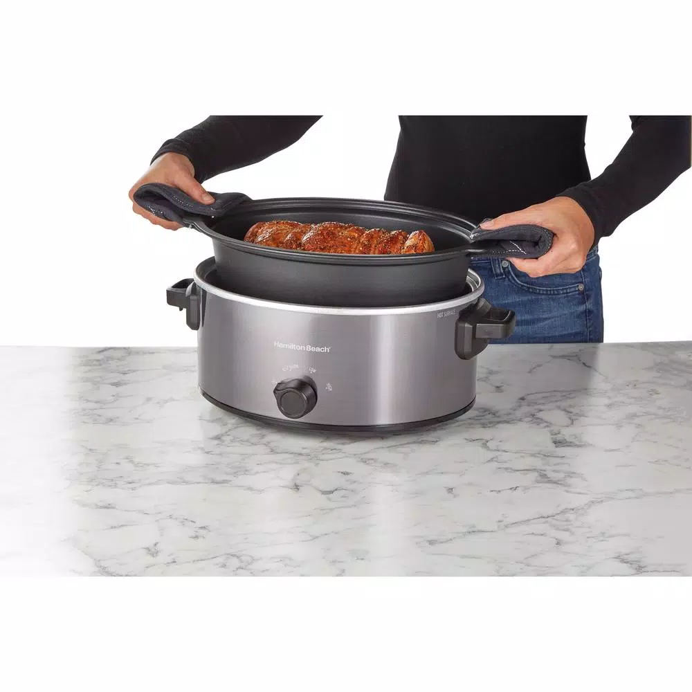 Hamilton Beach 6 Qt. Stovetop Sear and Cook Slow Cooker, Stainless Steel