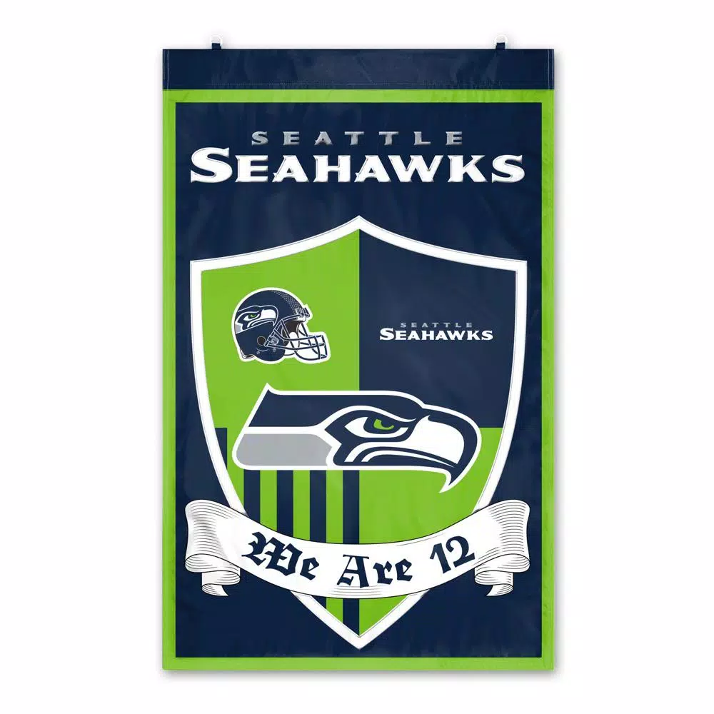 Party Animal, Inc. Seattle Seahawks Team Shield Banner - Embroidered Wall Hanging Tapestry