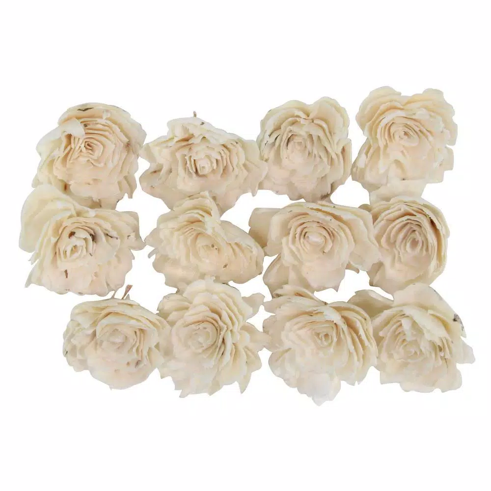 LITTON LANE White Sola Wood Carnation and Rose Artificial Flower Set (Set of 2)