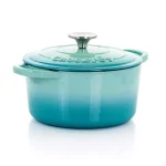 Crock-Pot Artisan 3 Qt. Enameled Cast Iron Dutch Oven with Lid, Aqua Blue thumbnail 1