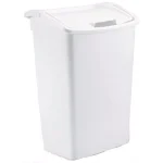 Rubbermaid 11.25 Gallon Dual Action Trash Can, Bisque thumbnail 2