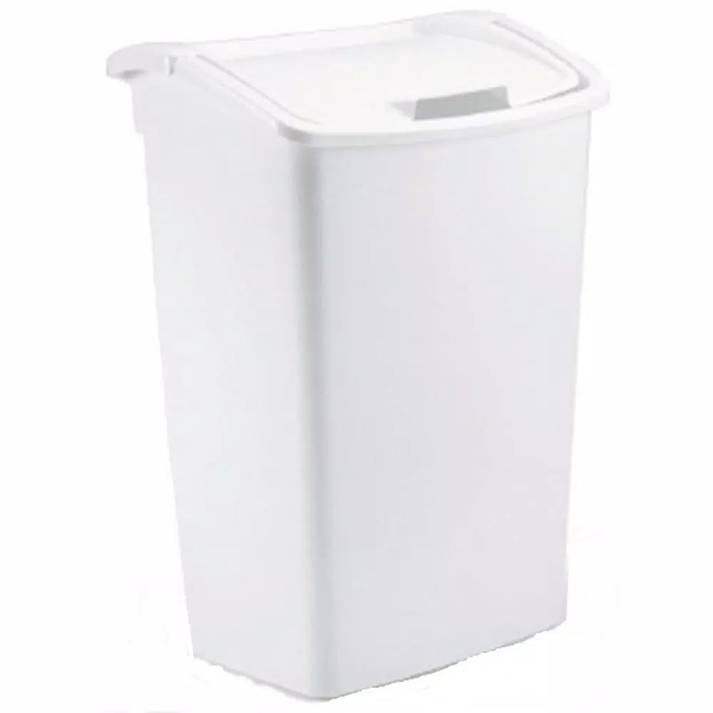 Rubbermaid 11.25 Gallon Dual Action Trash Can, Bisque