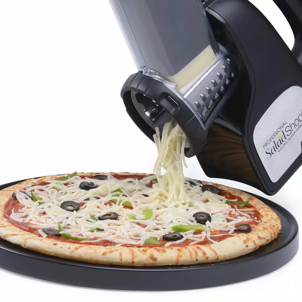 Presto Saladshooter Professional 114W Electric Food Slicer and Shredder, Black