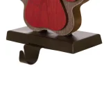 Glitzhome 6.30 in. Dog Paw Wooden and Metal Christmas Stocking Holder, Red thumbnail 4