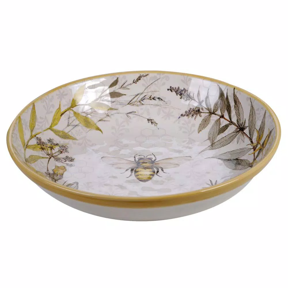 Certified International Bee Sweet 13 in. Multicolored Earthenware Serving and Pasta Bowl