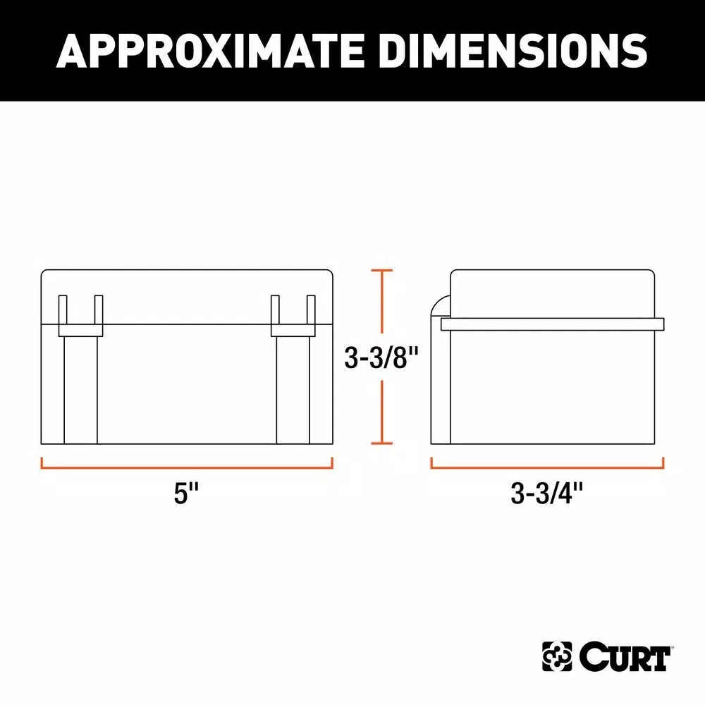 CURT Watertight Breakaway Battery Case - 5" x 3-3/8" x 3-3/4" Replacement Battery Box