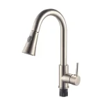 Vanity Art Brushed Nickel Single-Handle Pull-Down Kitchen Faucet with 360 Degree Swivel Spout thumbnail 1