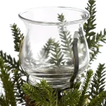 Nearly Natural Poinsettia and Pine Candelabrum Centerpiece - 25 in. Artificial Holiday Arrangement thumbnail 2
