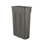 Suncast Commercial 23 Gallon Slim Resin Trash Can, Gray thumbnail 1